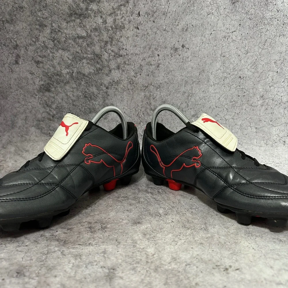 Puma Esito Finale I FG Soccer Cleats Mens 8 Black White Red Fold Over Tongue FG